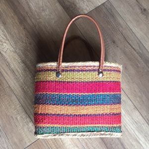 Woven Stripe Tote Bag in Multicolor